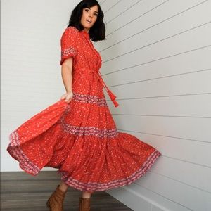 The Rare Feelings Maxi by Free People Red Floral